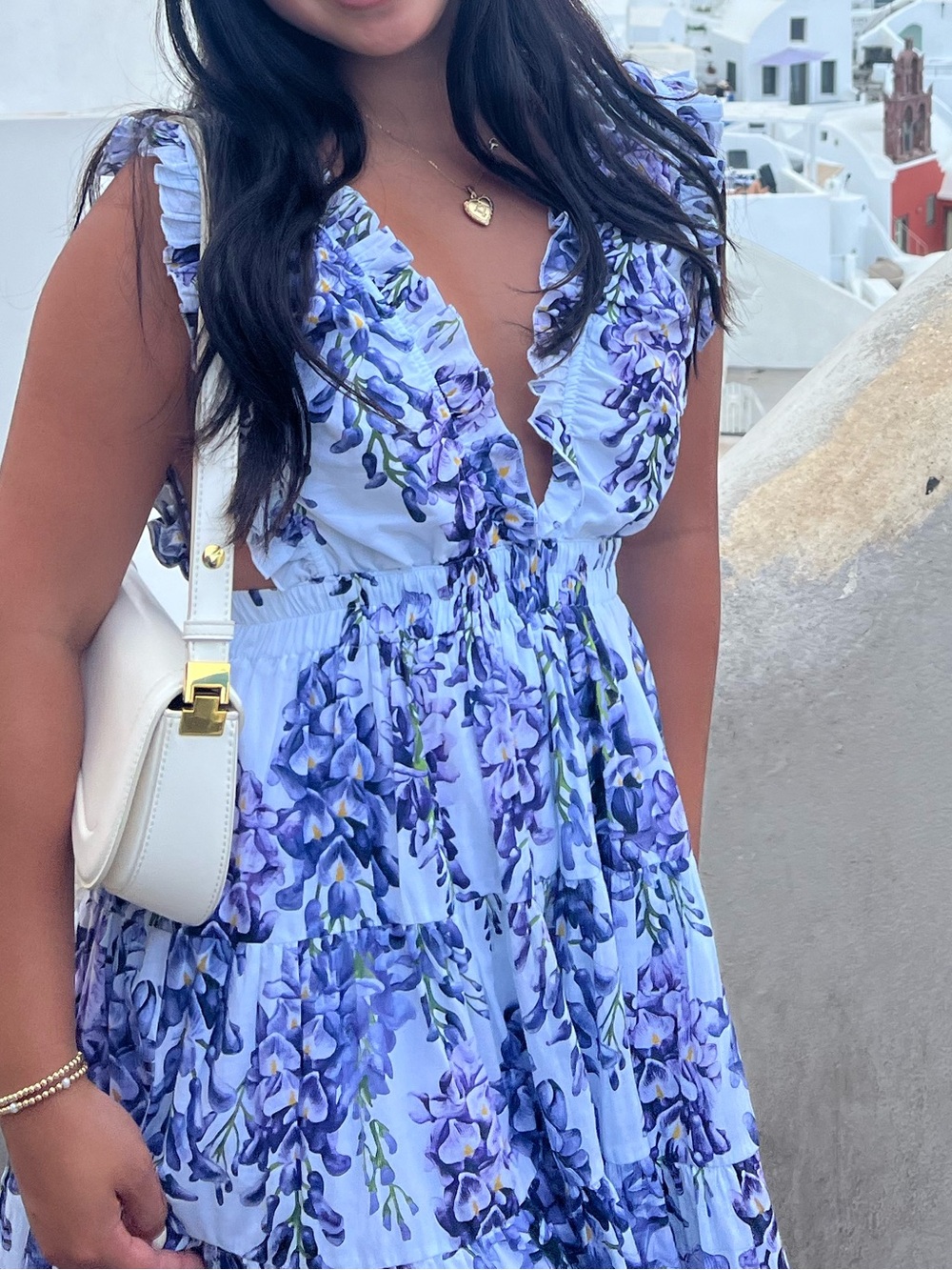 Mykonos Couture Purple Floral Mini Dress